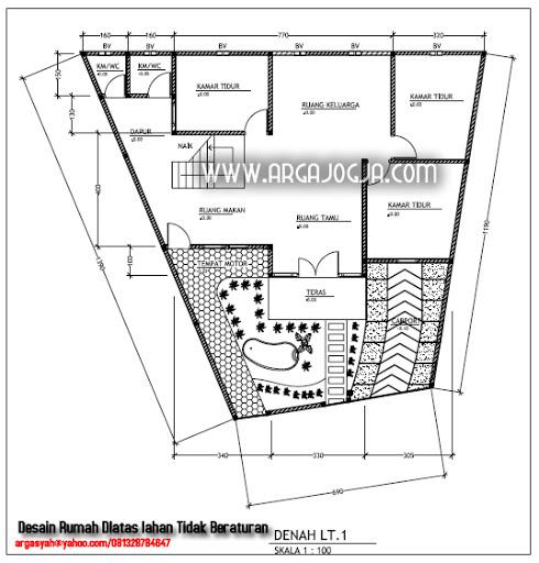 Detail Gambar Denah Di Tanah Yang Tidak Simetris Nomer 7