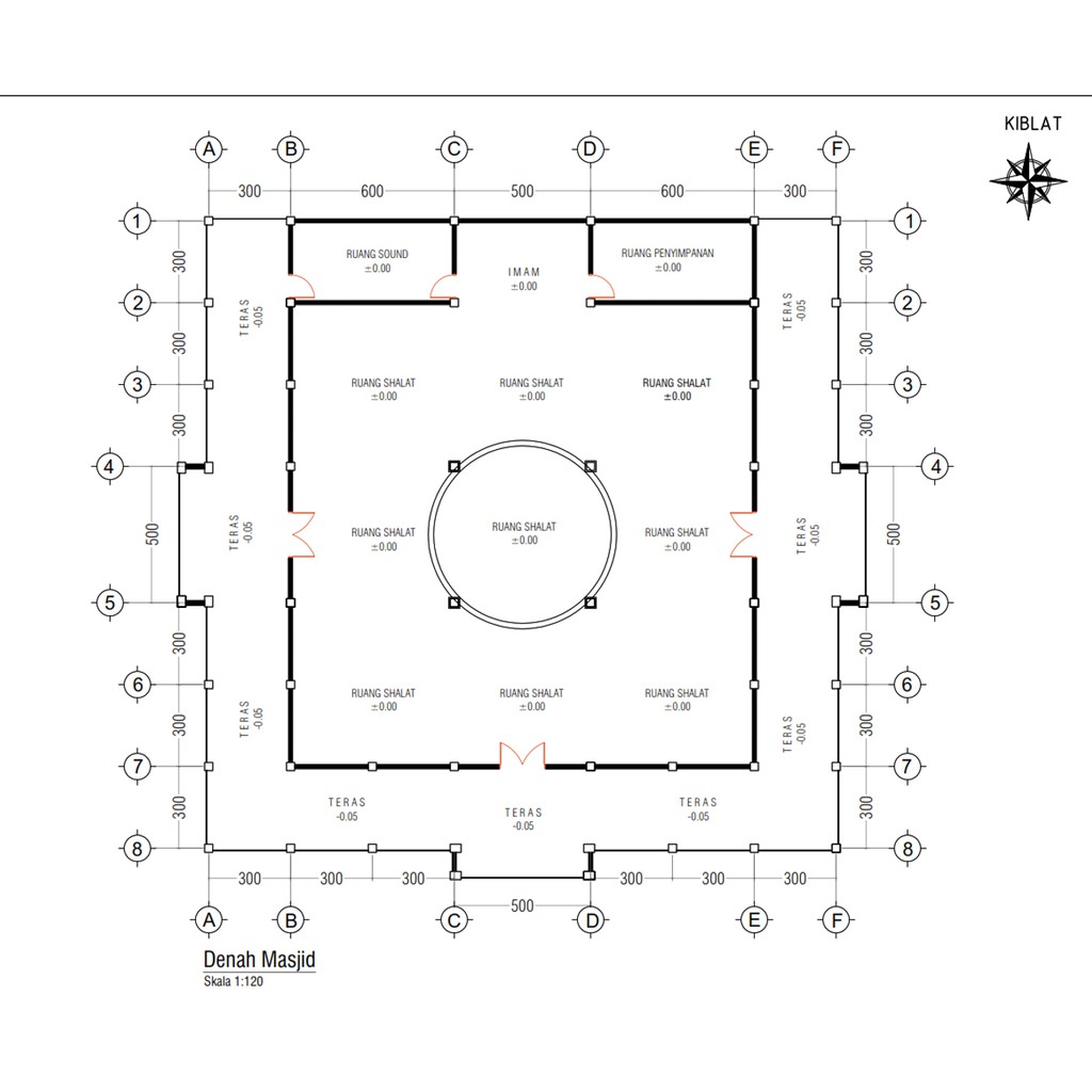 Detail Gambar Denah Masjid Ukuran 15x15 Nomer 7