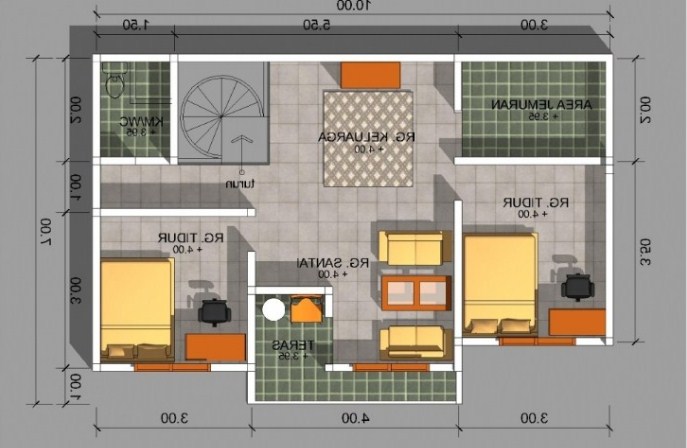 Detail Gambar Denah Rumah 2 Kamar Nomer 15