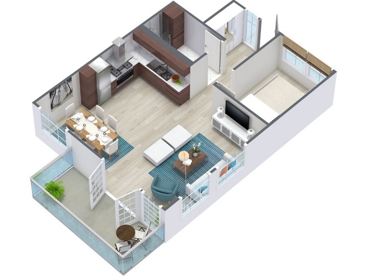 Detail Gambar Denah Rumah 3 Dimensi Minimalis Nomer 35