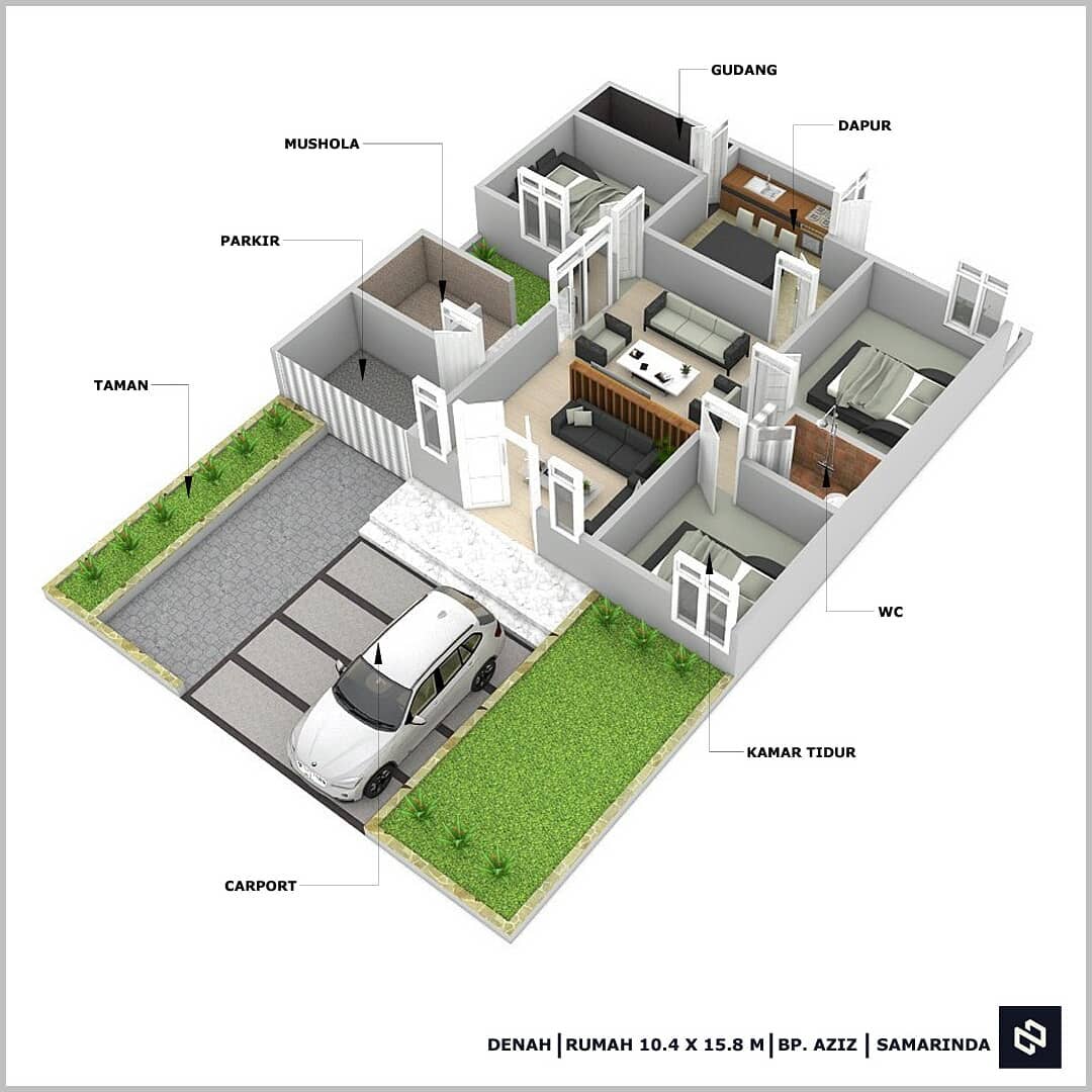 Detail Gambar Denah Rumah 3 Kamar Nomer 19