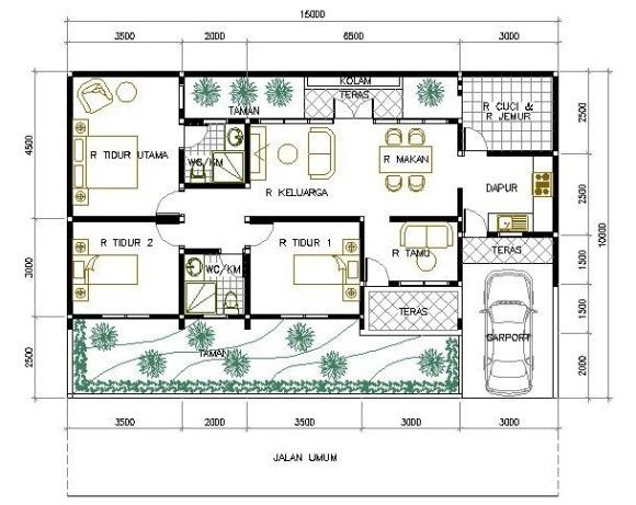 Detail Gambar Denah Rumah 3 Kamar Nomer 24