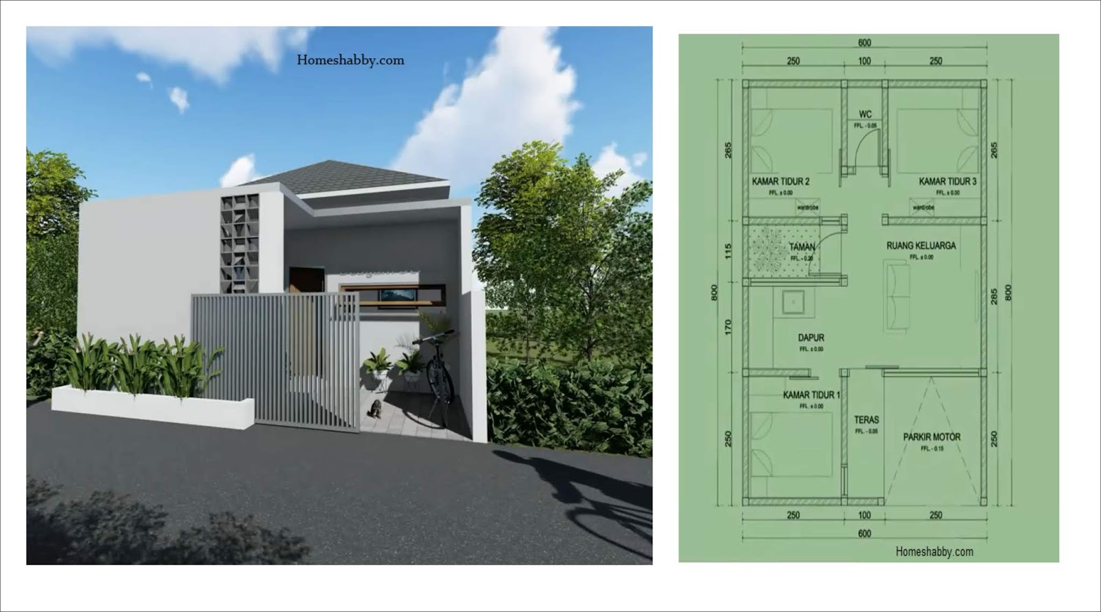 Detail Gambar Denah Rumah 3 Kamar Nomer 47