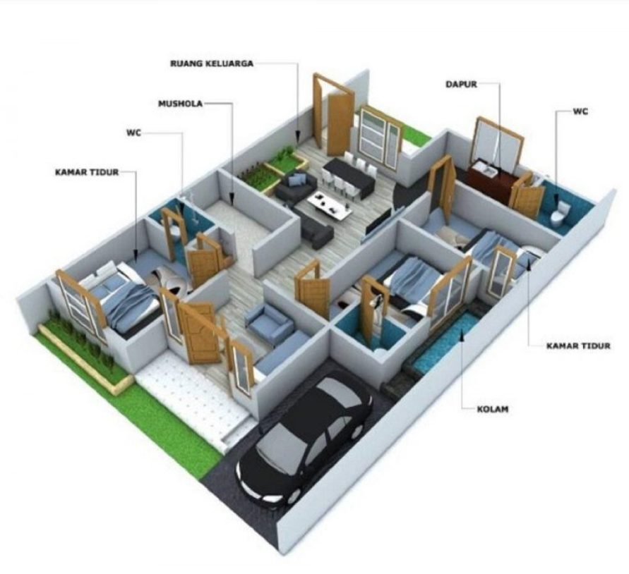 Detail Gambar Denah Rumah 3 Kamar Tidur Nomer 16