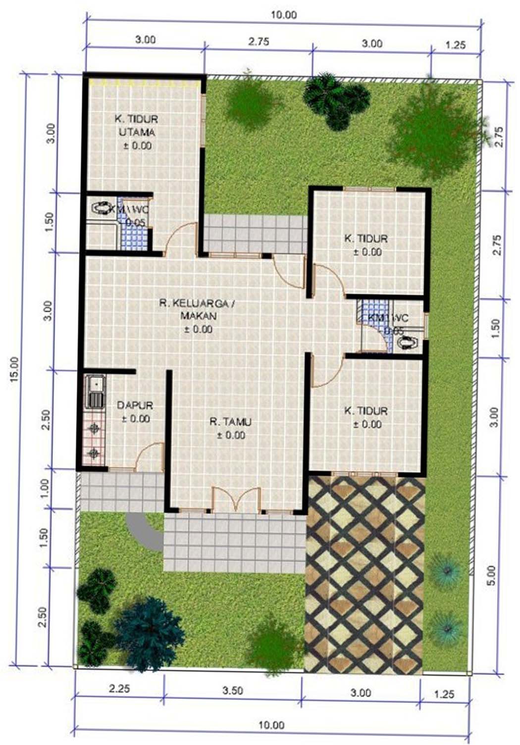 Detail Gambar Denah Rumah 3 Kamar Tidur Nomer 5