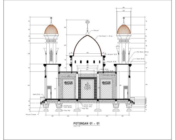 Gambar Desain Masjid Autocad - KibrisPDR