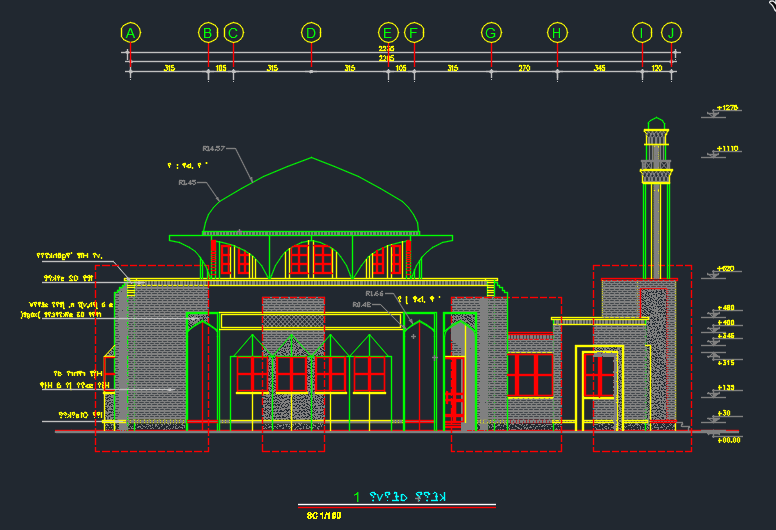 Detail Gambar Desain Masjid Autocad Nomer 11