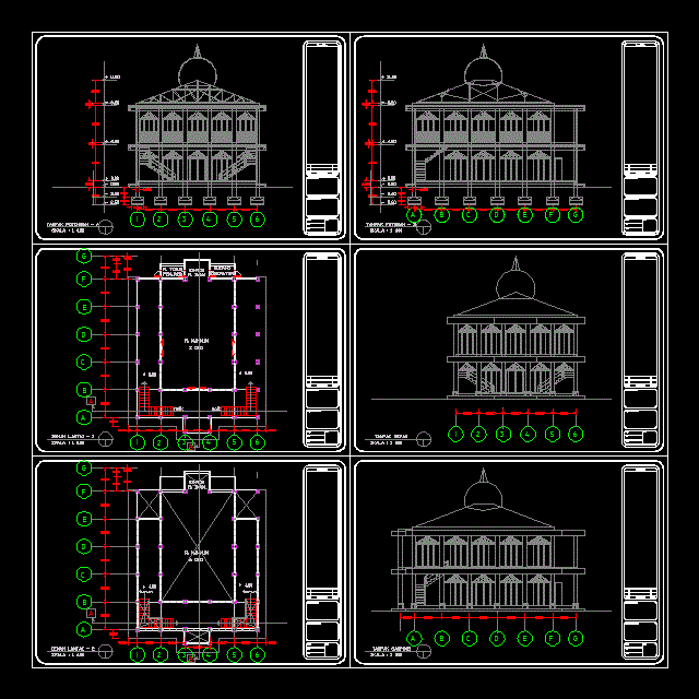 Detail Gambar Desain Masjid Autocad Nomer 21