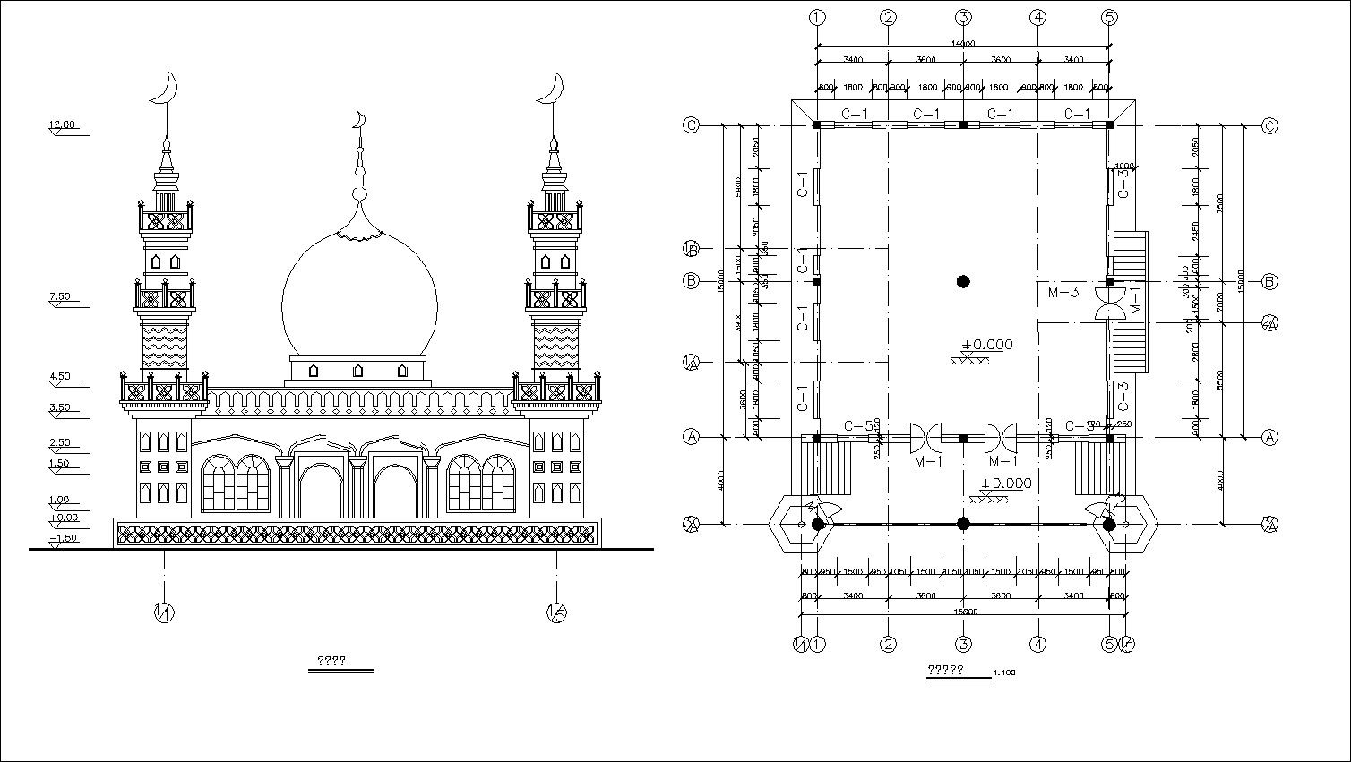 Detail Gambar Desain Masjid Autocad Nomer 5