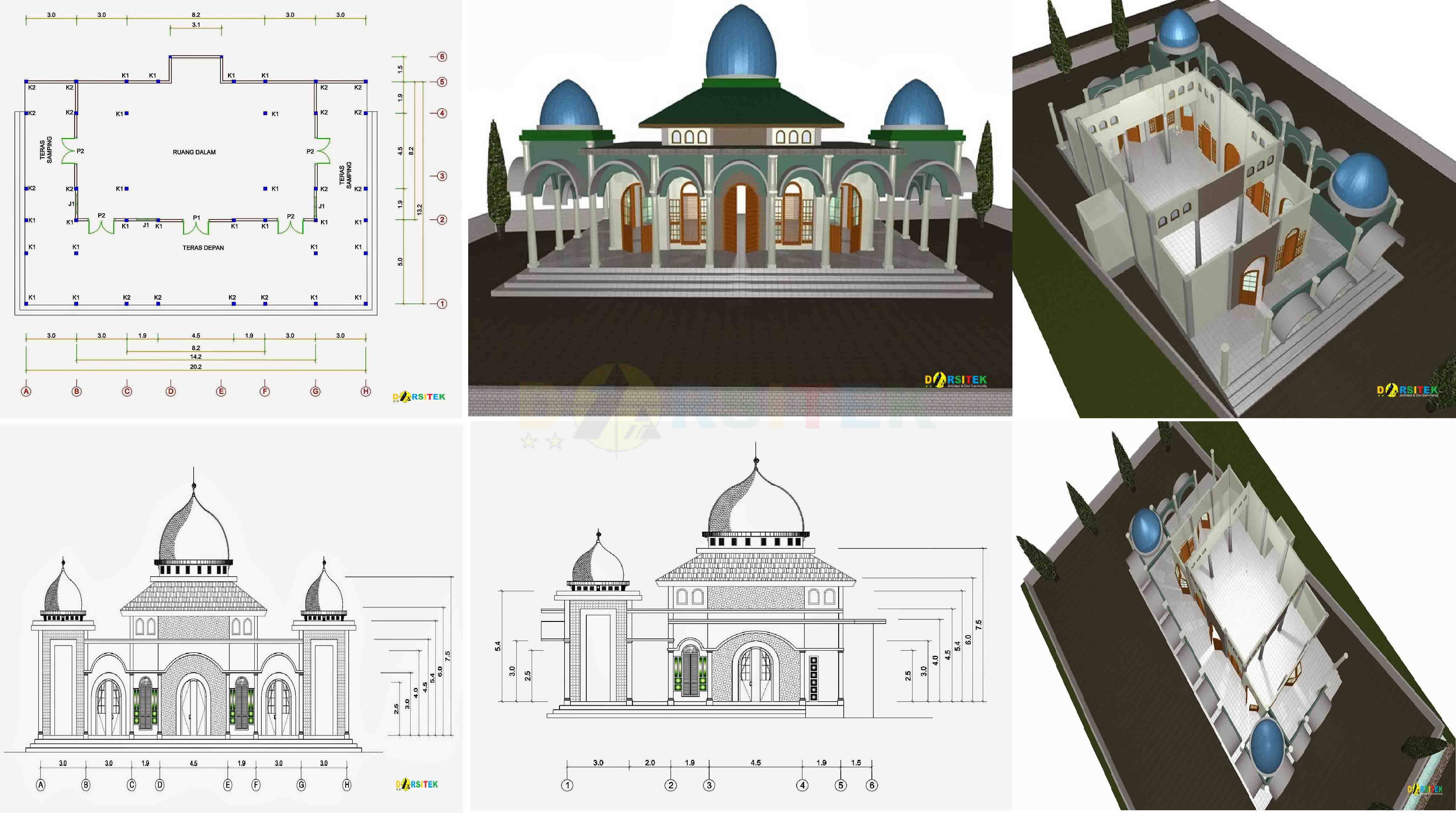 Detail Gambar Desain Masjid Autocad Nomer 43