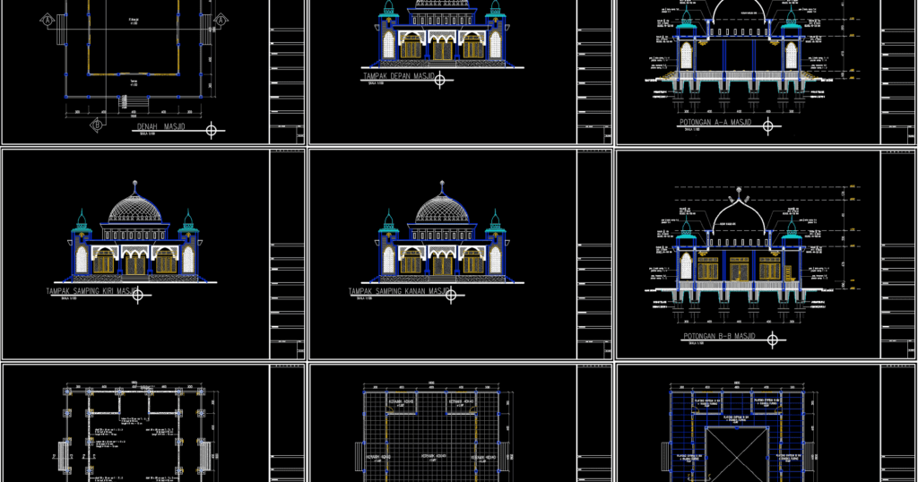 Detail Gambar Desain Masjid Autocad Nomer 6