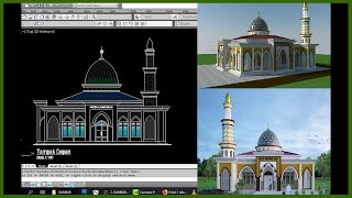Detail Gambar Desain Masjid Autocad Nomer 7