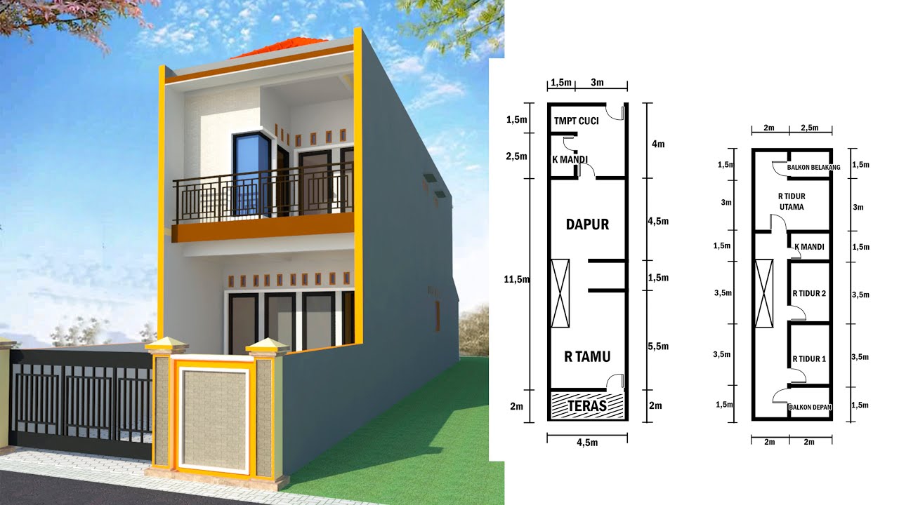 Detail Gambar Desain Rumah Dua Lantai Dengan Lahan Terbatas Nomer 2