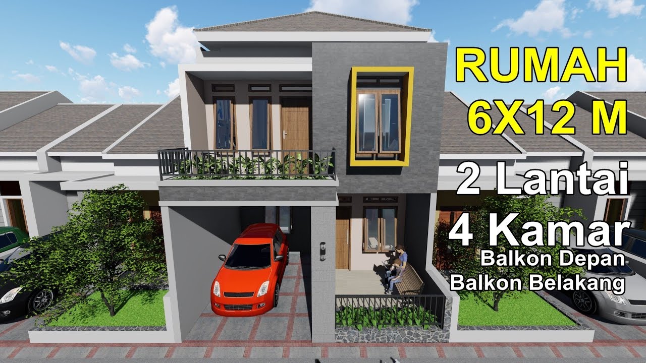 Detail Gambar Desain Rumah Minimalis Tingkat 2 Ukuran 6x12m Nomer 12