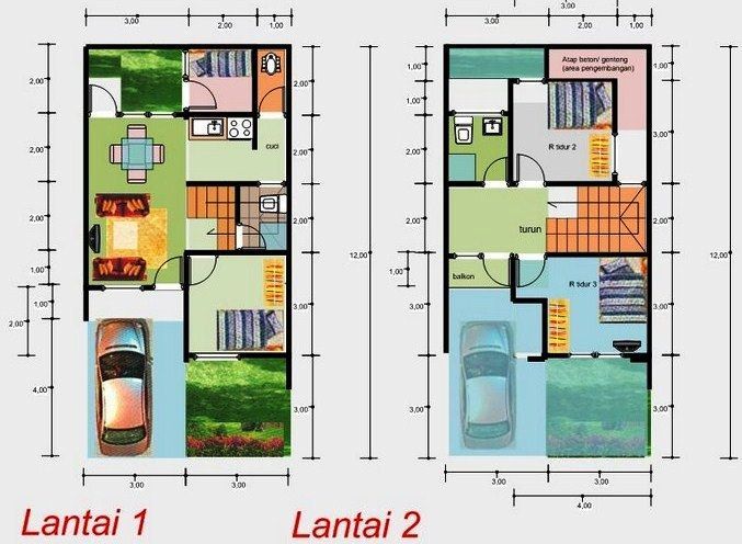 Detail Gambar Desain Rumah Minimalis Tingkat 2 Ukuran 6x12m Nomer 24