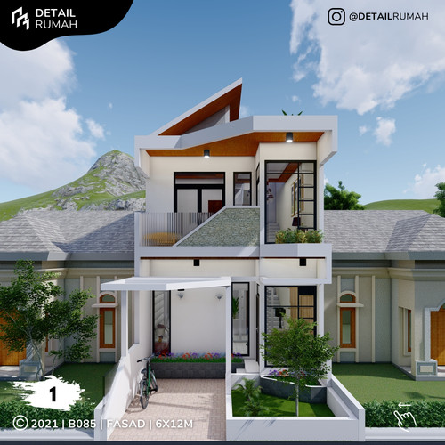 Detail Gambar Desain Rumah Minimalis Tingkat 2 Ukuran 6x12m Nomer 28