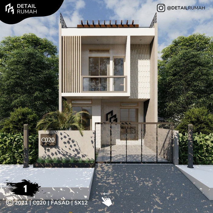 Detail Gambar Desain Rumah Minimalis Tingkat 2 Ukuran 6x12m Nomer 31