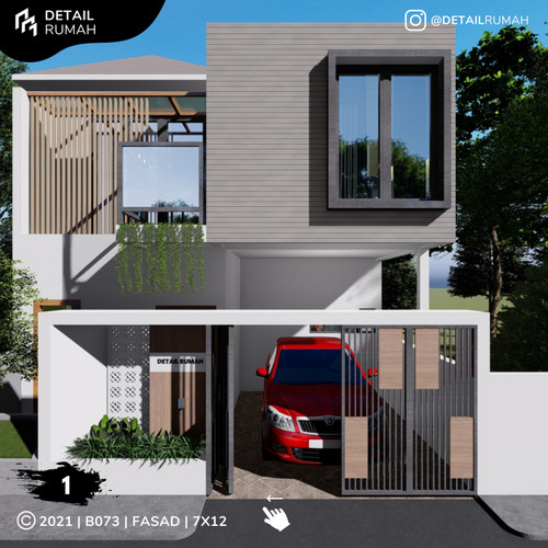 Detail Gambar Desain Rumah Minimalis Tingkat 2 Ukuran 6x12m Nomer 36