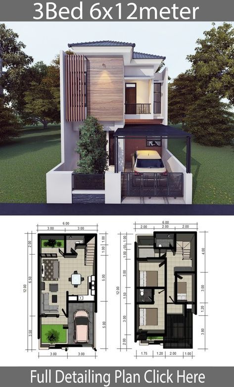 Detail Gambar Desain Rumah Minimalis Tingkat 2 Ukuran 6x12m Nomer 37