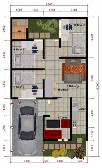 Detail Gambar Desain Rumah Minimalis Ukuran 7x12m Tingkat 2 Nomer 11