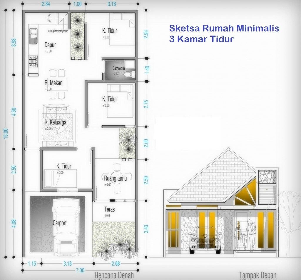 Detail Gambar Desain Rumah Minimalis Ukuran 7x12m Tingkat 2 Nomer 13