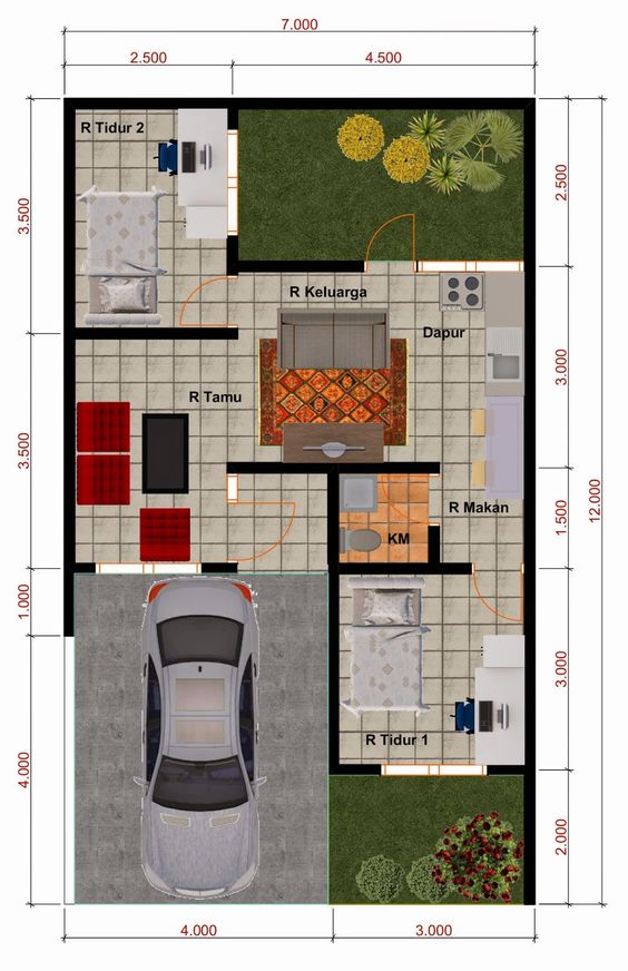 Detail Gambar Desain Rumah Minimalis Ukuran 7x12m Tingkat 2 Nomer 14