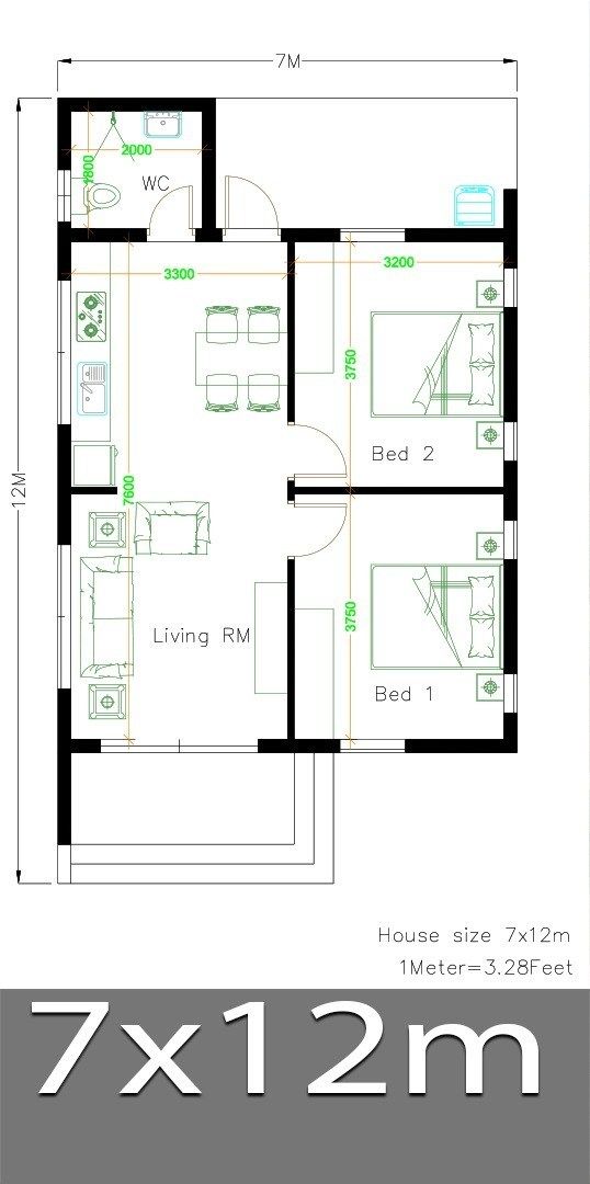 Detail Gambar Desain Rumah Minimalis Ukuran 7x12m Tingkat 2 Nomer 17