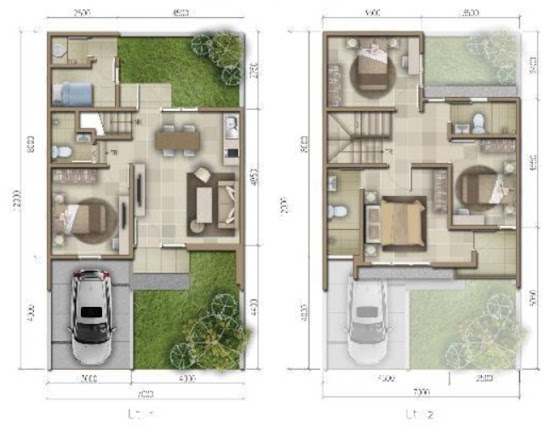 Detail Gambar Desain Rumah Minimalis Ukuran 7x12m Tingkat 2 Nomer 5