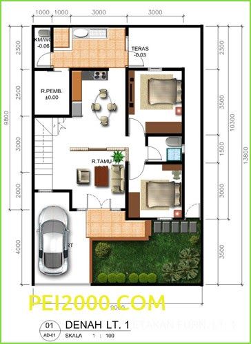 Detail Gambar Desain Rumah Minimalis Ukuran 7x12m Tingkat 2 Nomer 37