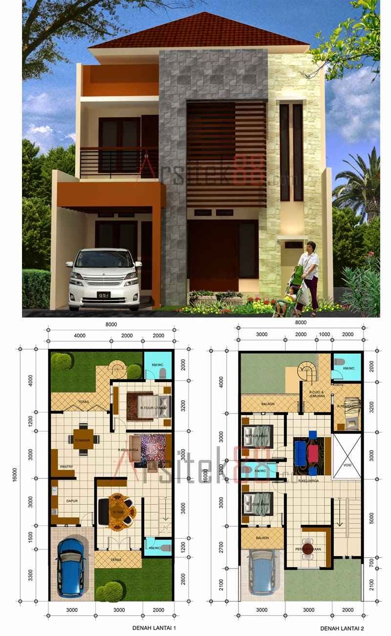 Detail Gambar Desain Rumah Minimalis Ukuran 8x12m Tingkat 2 Nomer 4