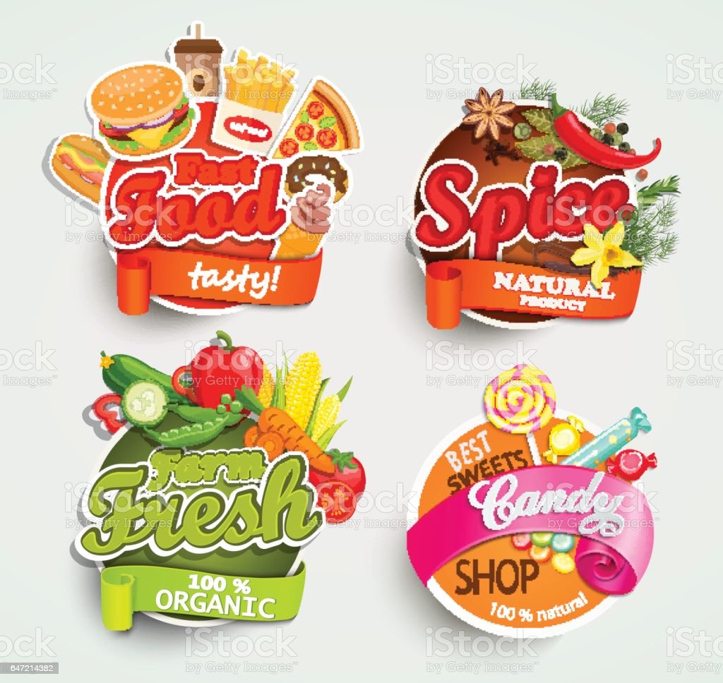 Detail Gambar Desain Stiker Makanan Nomer 29