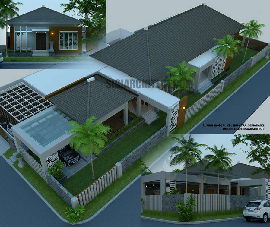 Detail Gambar Desain Teras Samping Fasad Samping Rumah 1 Lantai Tropis Nomer 2