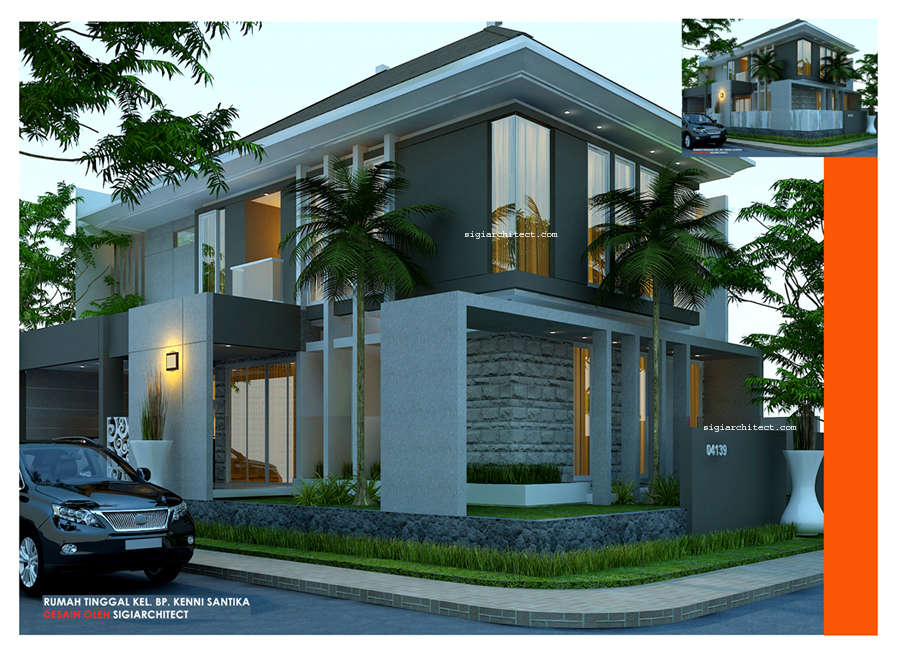 Detail Gambar Desain Teras Samping Fasad Samping Rumah 1 Lantai Tropis Nomer 21