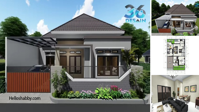 Detail Gambar Desain Teras Samping Fasad Samping Rumah 1 Lantai Tropis Nomer 44