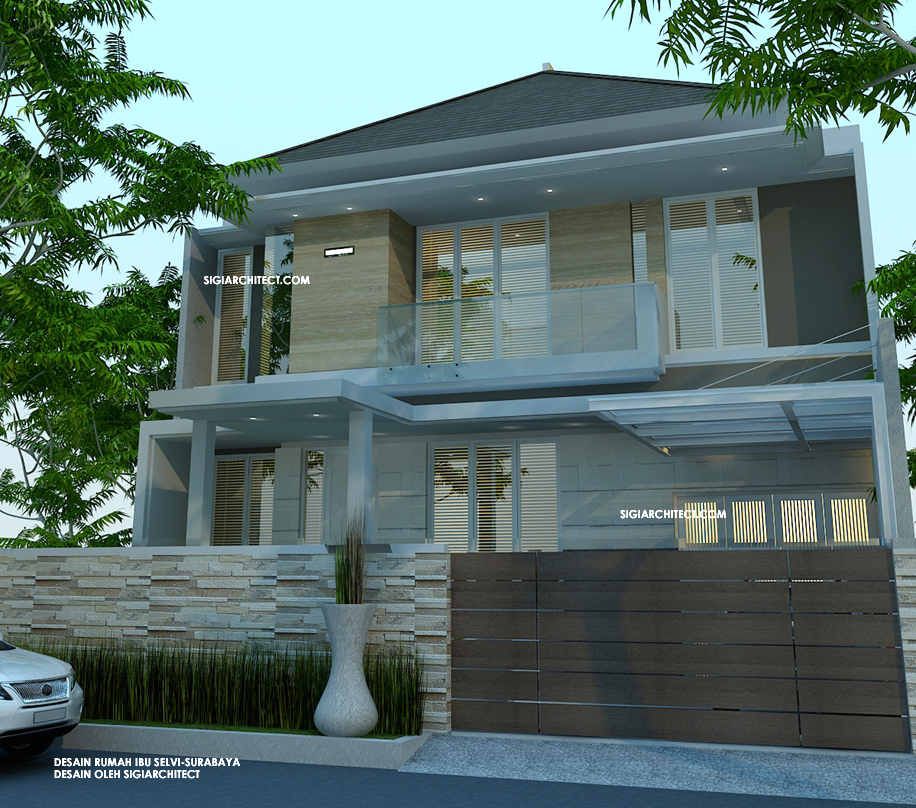 Detail Gambar Desain Teras Samping Fasad Samping Rumah 1 Lantai Tropis Nomer 48