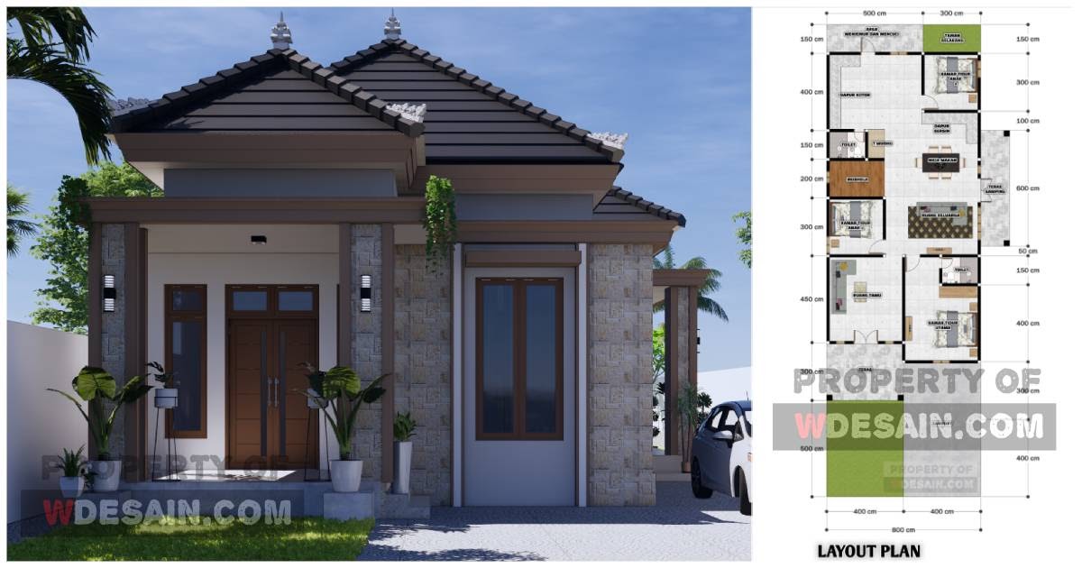 Detail Gambar Desain Teras Samping Gambar Rumah 1 Lantai Tropis Nomer 3