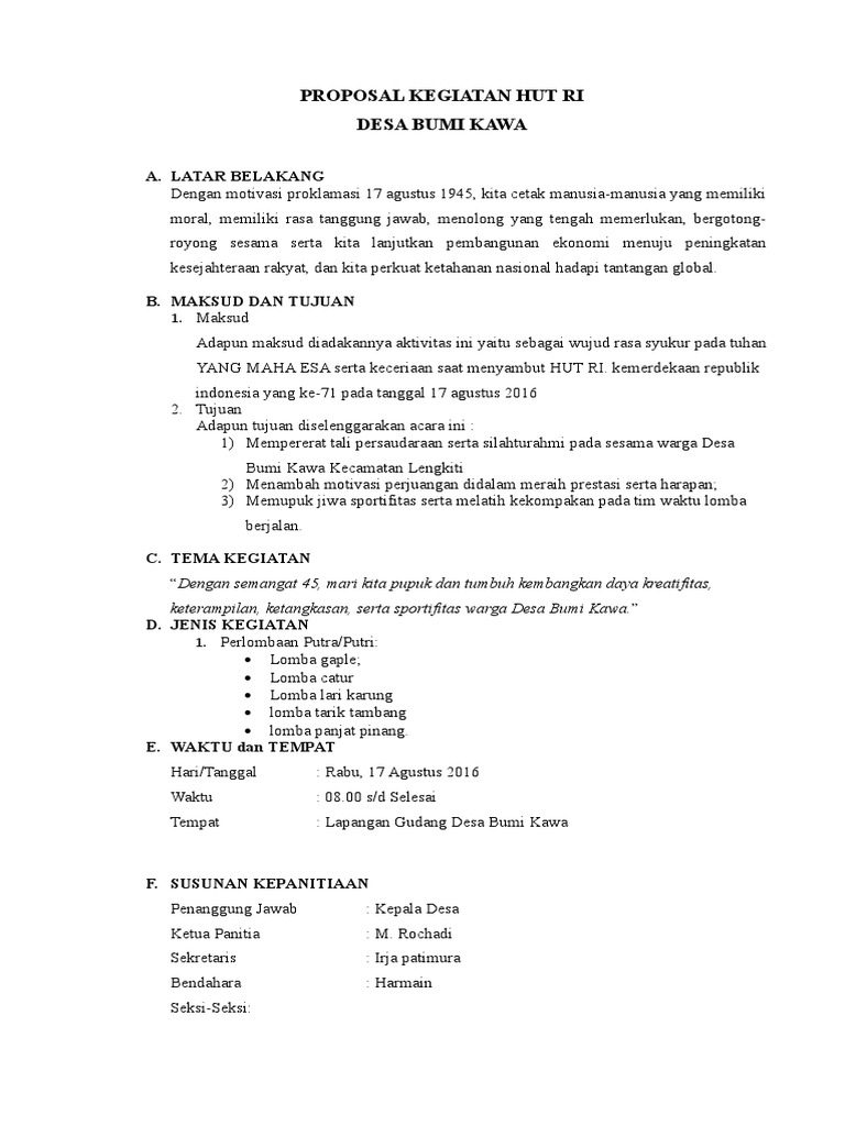 Detail Contoh Anggaran Dana Proposal Nomer 57