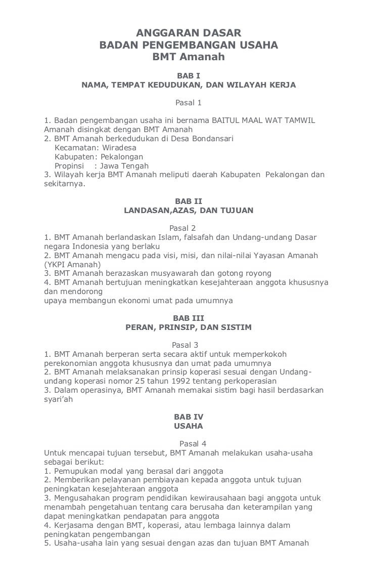 Detail Contoh Anggaran Dasar Dan Anggaran Rumah Tangga Yayasan Nomer 19