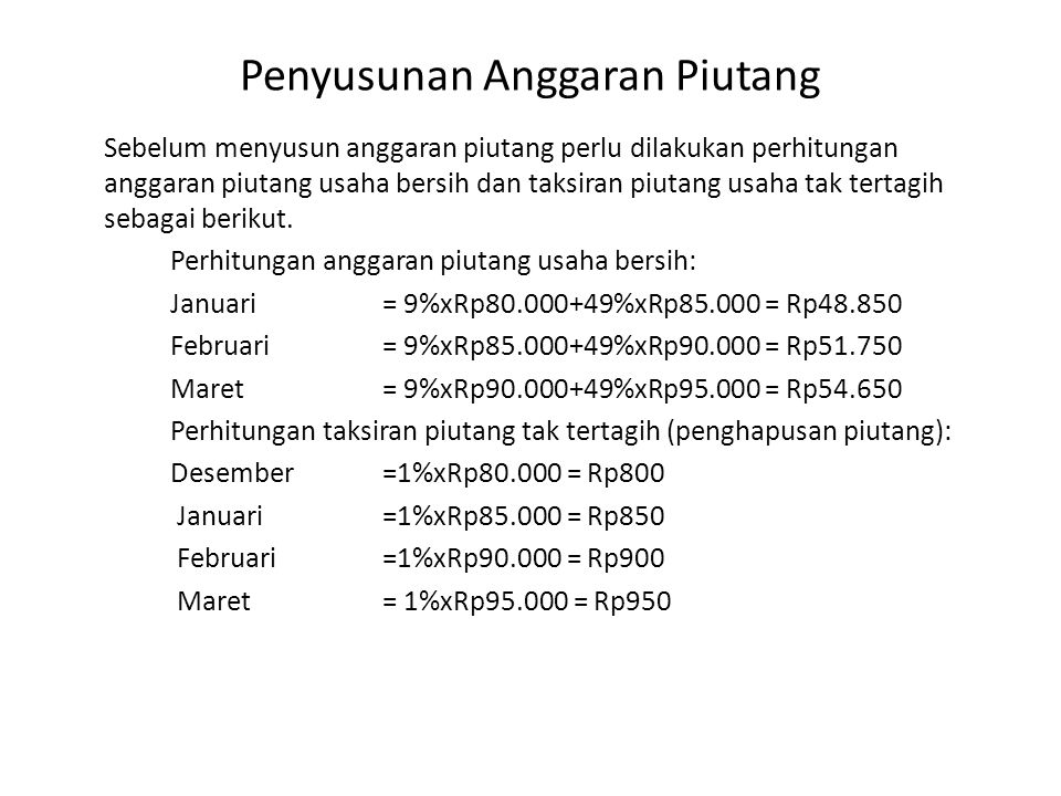 Detail Contoh Anggaran Piutang Nomer 11