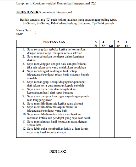 Detail Contoh Angket Kuesioner Nomer 51