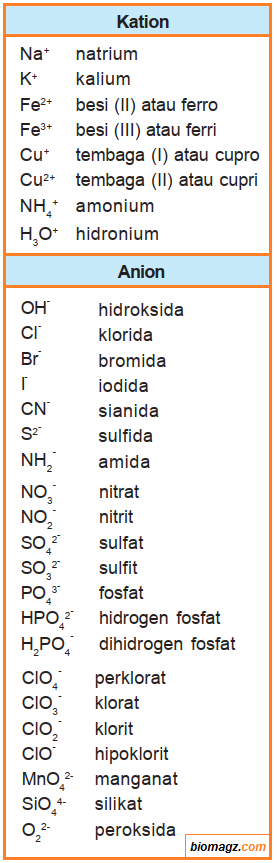 Detail Contoh Anion Dan Kation Nomer 4