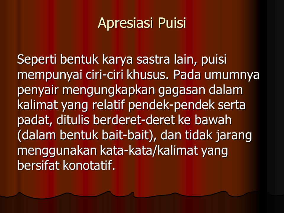 Detail Contoh Apresiasi Puisi Nomer 12