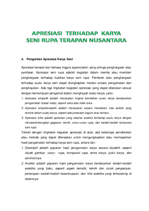 Detail Contoh Apresiasi Seni Rupa Nomer 26