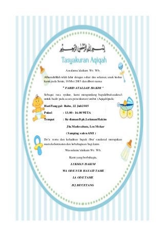 Detail Contoh Aqiqah Anak Laki Laki Nomer 3