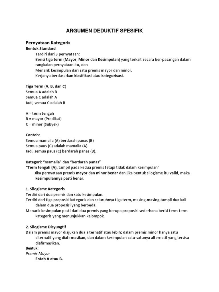 Detail Contoh Argumen Deduktif Nomer 7