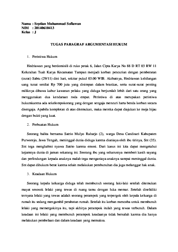 Detail Contoh Argumentasi Hukum Nomer 12