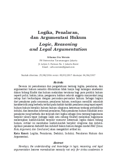 Detail Contoh Argumentasi Hukum Nomer 45