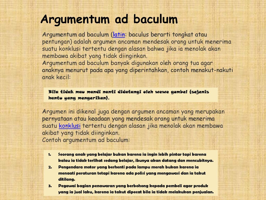 Contoh Argumentum Ad Baculum - KibrisPDR