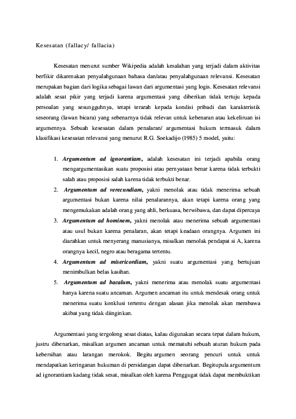 Detail Contoh Argumentum Ad Baculum Nomer 11