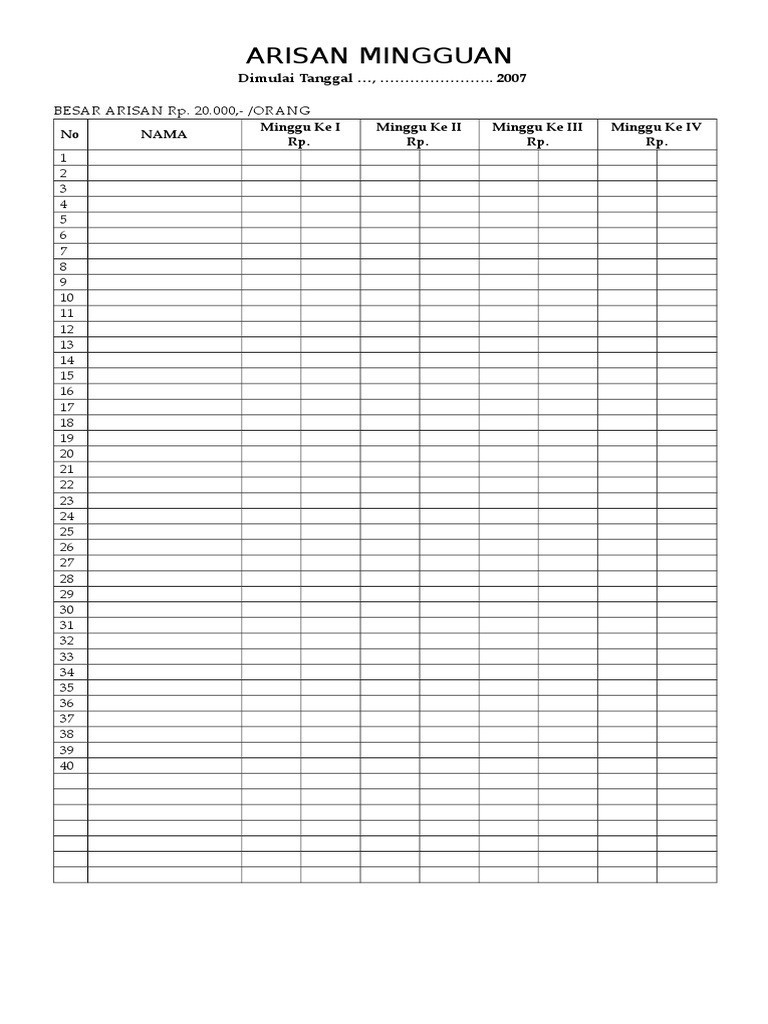 Detail Contoh Arisan Uang Nomer 20